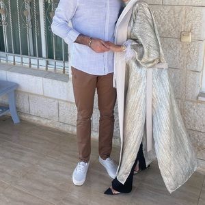 Elegant Metallic Abaya - without feathers
